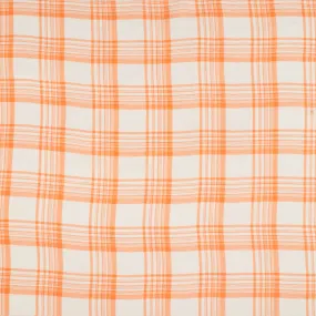 Crepe Chiffon - DAISY - Big Plaid - Orange