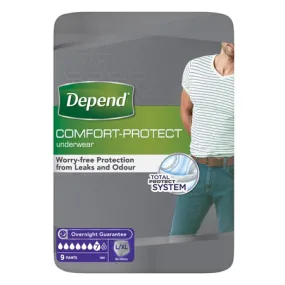 Depend Comfort-Protect Underwear for Men L/XL (9 Pants)