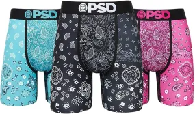 PSD Men's Boxer Brief Multi/Pop Bandana 3Pk