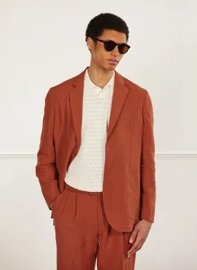 Relaxed Tailored Linen Blazer | Rust